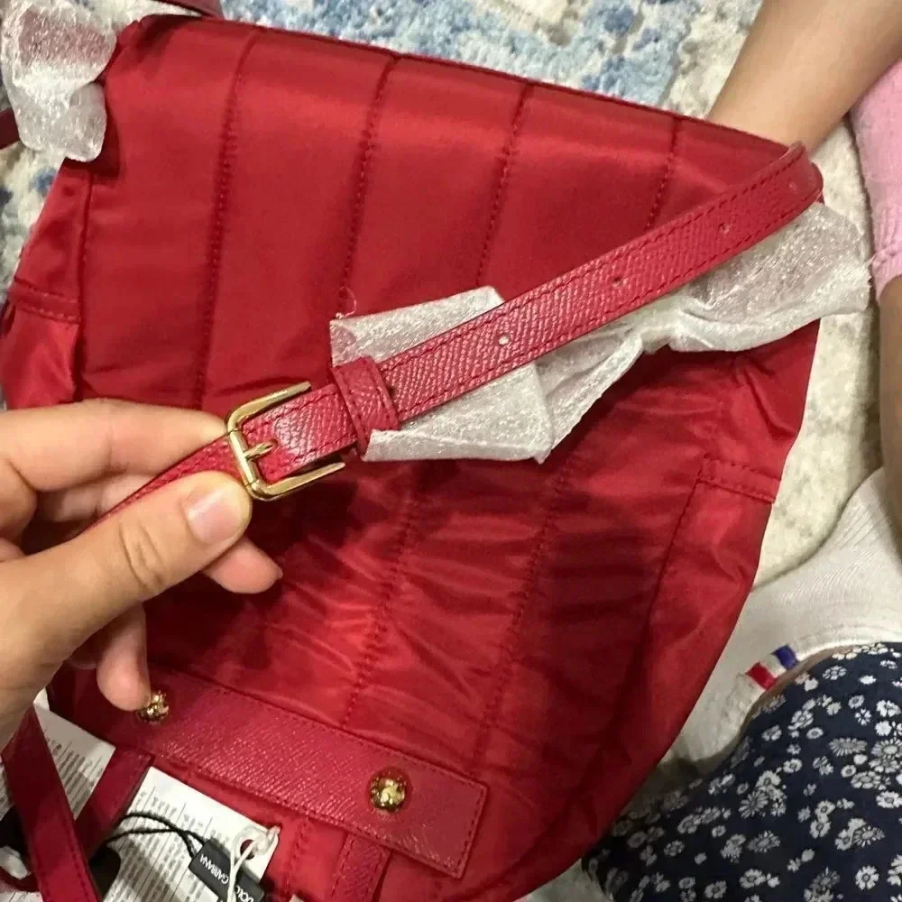 Dolce & Gabanna Red Appliquéd Shell Backpack NWT